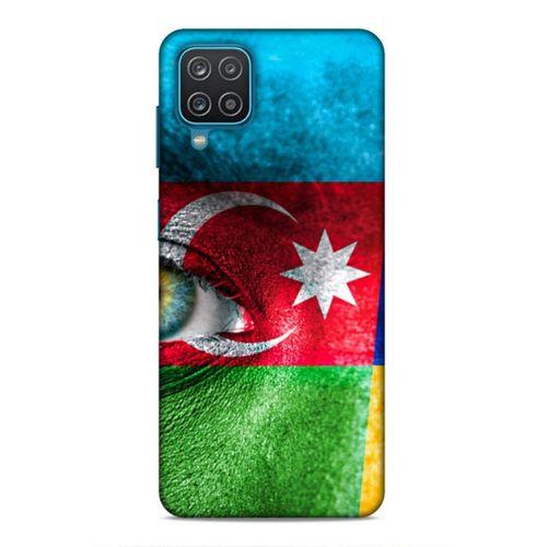 Samsung Galaxy A12 Uyumlu Kılıf Azarbaijan (42) Rugged Armor Kılıf Göz Bayrak