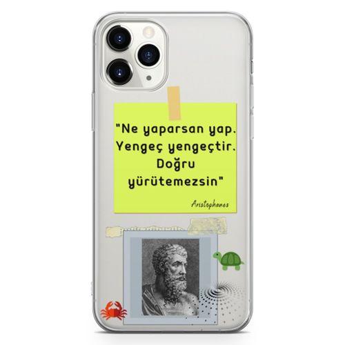 Apple iPhone 11 Pro Max Kılıf Caps Aristophanes Arka Kapak Koruma Desenli Full Koruyucu
