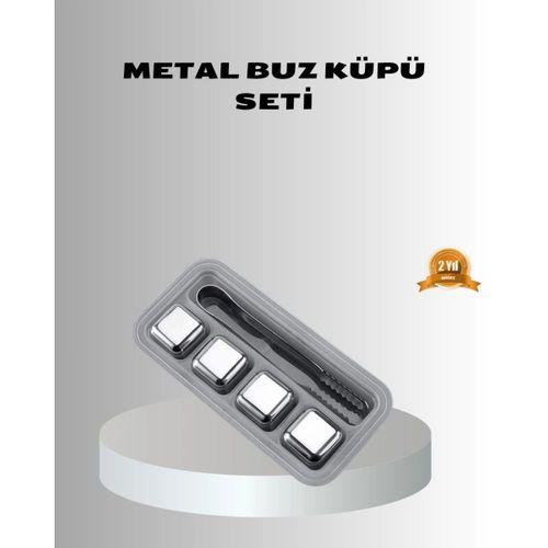 Paslanmaz Metal Buz Küpleri Seti Klipsli Sulandırmadan Soğutma Özellikli
