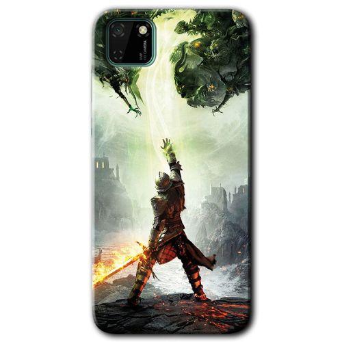 Huawei Y5P Kılıf HD Desen Baskılı Arka Kapak - Dragon Hunter + Kırılmaz Cam