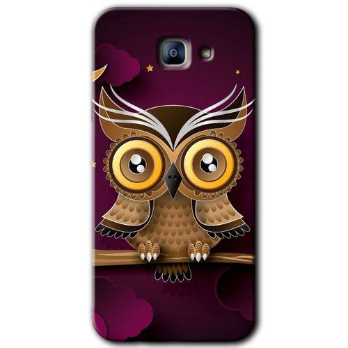 Galaxy A8 2016 Kılıf HD Desen Baskılı Arka Kapak - Owl Bird Branch