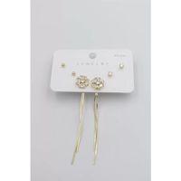 Çoklu Set Küpe - Altın