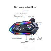 Motor Kurye Kask Kulaklık Rgb Modlu Bluetooth Motosiklet Kulaklık 5.3 Bluetooth Interkom