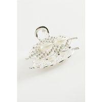 Yaprak İnci Taşlı Metal Mandal Toka 4,5 cm