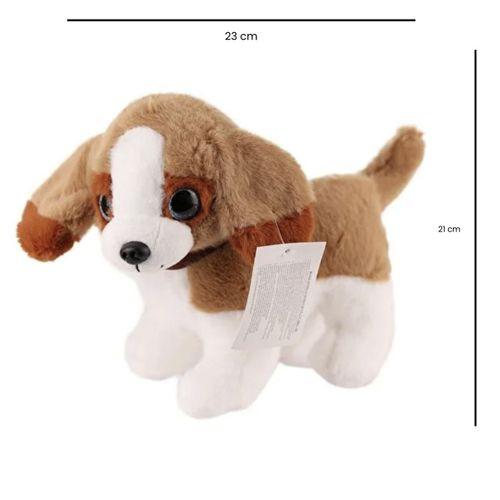 Sesli Peluş Köpek - 2309033 - Kahverengi-Beyaz