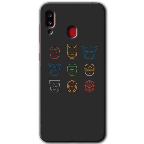Samsung Galaxy A30 Kılıf Baskılı Kapak - Avengers Minimalism + 5D Tam Kaplayan Cam