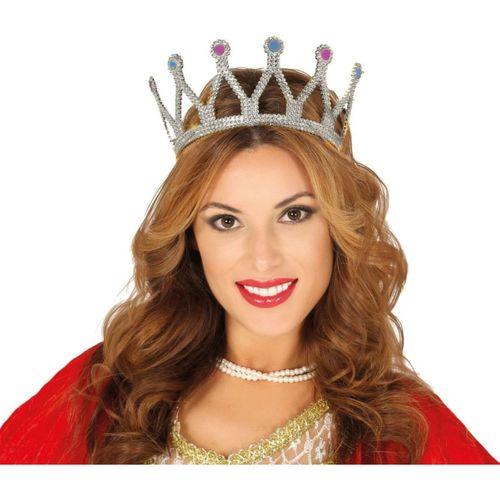 Eğitici Çocuk Gümüş Renk Çocuk ve Yetişkin Uyumlu Kraliçe Tacı Prenses Tacı 8X25 cm