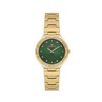 Ferro FL40140A-B6 Quartz Çelik Altın Rengi Yeşil Kadran 31 mm Kadın Kol Saati