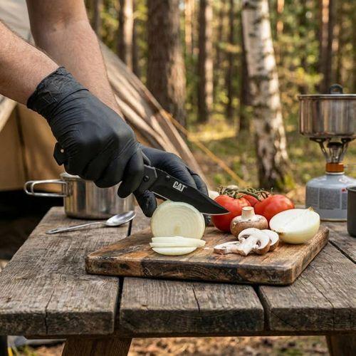 CAT DA980012 3 IN 1 Çok Fonksiyonlu Katlanabilir 20CM Paslanmaz Çelik Siyah Kamp Çakısı