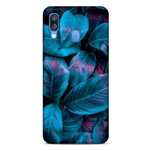 Samsung Galaxy A40 Uyumlu Kılıf Mavi Delisi (48) Bumper Kılıf Yaprak