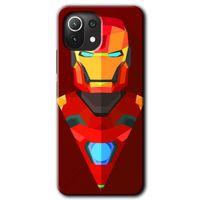 Xiaomi Mi 11 Lite Kılıf HD Desen Baskılı Arka Kapak + Temperli Cam - İron Man Çizim