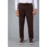 Milos Relax Fit Örme Kaşe Kumaş Fermuarlı Beli Lastikli Jogger Erkek Pantolon - Kahve