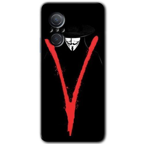 MRCİLETİSİM Huawei Nova 9 SE Kılıf HD Desen Baskılı Arka Kapak+Temperli Cam - V for