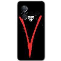 MRCİLETİSİM Huawei Nova 9 SE Kılıf HD Desen Baskılı Arka Kapak+Temperli Cam - V for