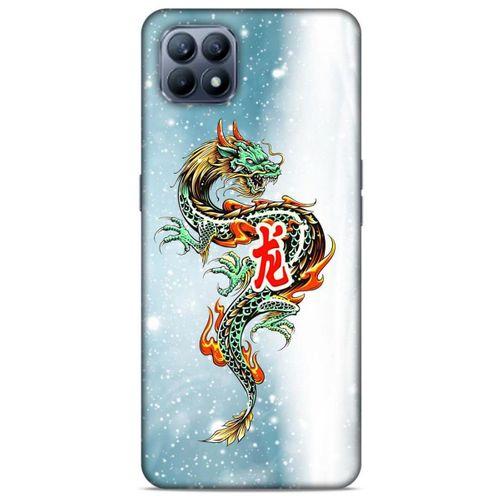 Huawei P40 Lite Kılıf Dragons (29) Arka Koruma Kılıfı Tatoo Mavi Ejderha
