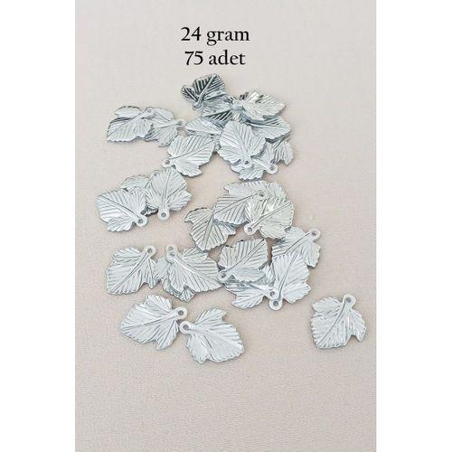 Oya Abiye Bileklik Kolye Pleksi Metalik Plastik Pul Gümüş Renk 24 gram 75 adet - BNC582