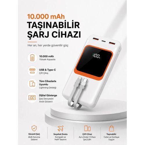 10 000 Mah Bataryalı, Dijital Göstergeli Taşınabilir Powerbank