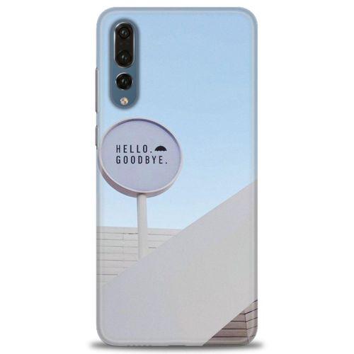 Huawei P20 Pro Kılıf HD Baskılı Kılıf - Hello GoodBye + Tam Ekran Koruyucu