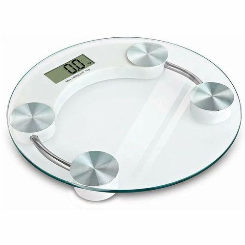 Yuvarlak Şeffaf Dijital Cam Baskül Terazi Tartı Hassas Ölçüm Modern Şık Tasarım