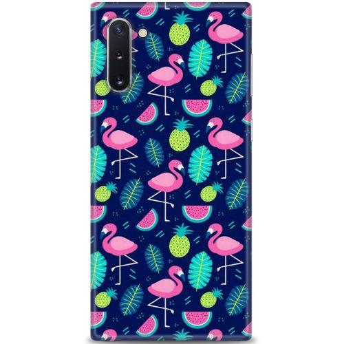 Samsung Galaxy Note 10 Kılıf HD Baskılı Kılıf - Flamingo Ananas + Tam Ekran Koruyucu