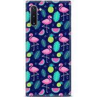 Samsung Galaxy Note 10 Kılıf HD Baskılı Kılıf - Flamingo Ananas + Tam Ekran Koruyucu
