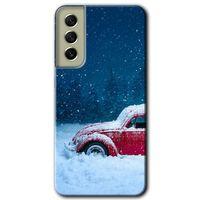 MRCİLETİSİM Samsung Galaxy S21 FE Kılıf Baskılı Kapak - Karlı Vosvos +Tam Kaplayan Mat Seramik