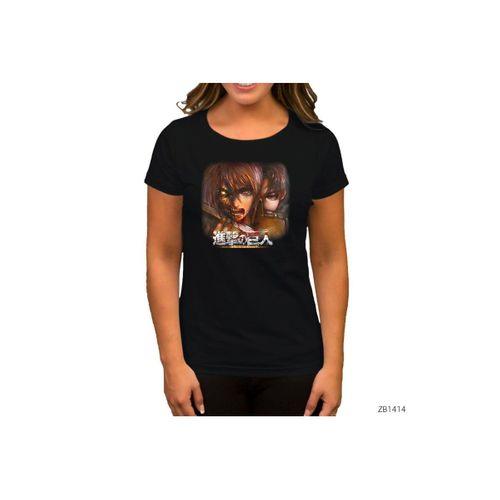 Attack on Titan Siyah Kadın Tişört