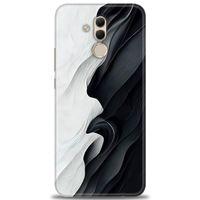 Huawei Mate 20 Lite Kılıf HD Baskılı Kılıf - Black and White + Tam Ekran Koruyucu
