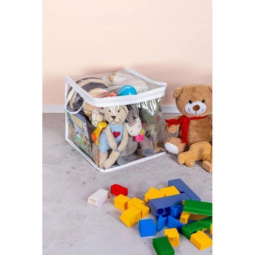 3 Adet Mini Şeffaf Hurç Havlu Giysi Iç Çamaşırı Düzenleyici Saklama Çantası 25x25cm