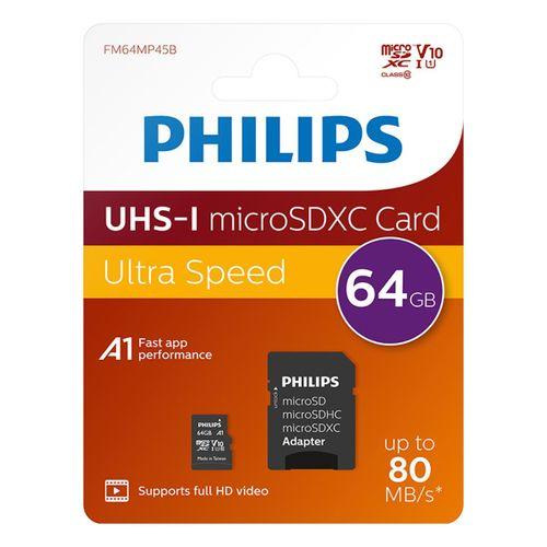 PHILIPS 64GB MICRO SDXC 80 MB/S C10 FM64MP45B/00