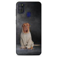 Samsung Galaxy M21 Kılıf Köpek Kıyafetleri (29) Arka Koruma Kılıfı Fransız Mastifi Kazak