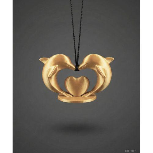 İkili Yunus Kalp Figürlü Dikiz Aynası Süsü Araç İçi Dekoratif Asma Aksesuar