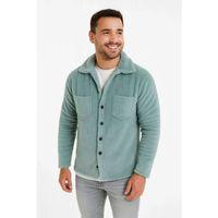 Erkek Pelüş Polar Hırka Gömlek Yakalı İlik Düğmeli Göğüs Cepli Yumuşak - Bebe Mavisi