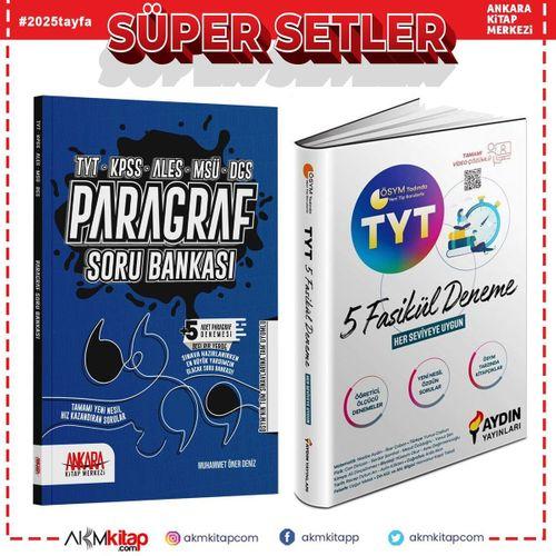 Aydın TYT 5 Fasikül Deneme ve AKM Paragraf Soru Bankası Seti 2 Kitap