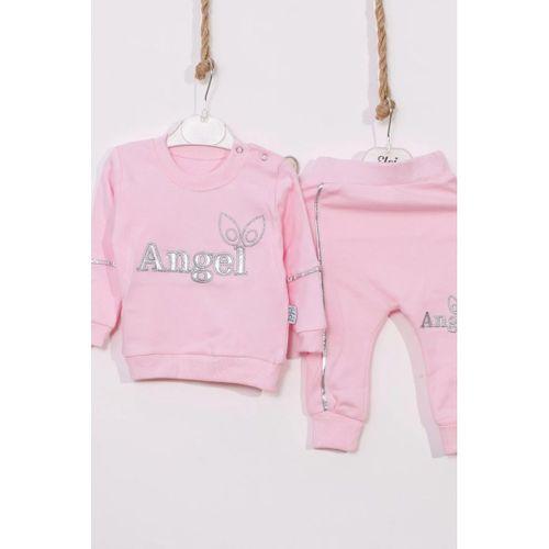 Angel Kanat Detaylı % 100 Pamuk Kız Bebek Takımı