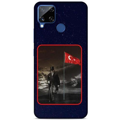 Oppo Realme C15 Kılıf Atatürk (40) Fit Silikon Kılıf Gece Yıldızlar