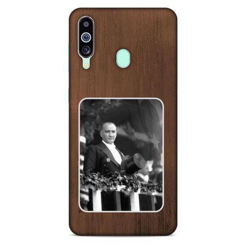 Samsung Galaxy M40 Kılıf Atatürk (35) Fit Design Kılıf Kahverengi Duvar