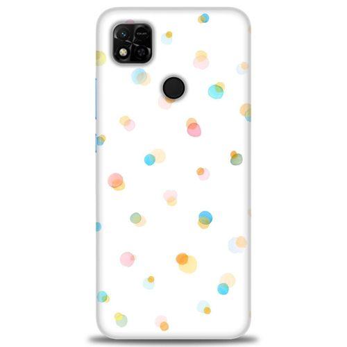 Xiaomi Redmi 10A Kılıf HD Baskılı Kılıf - Rengarenk Puantiye + Tam Ekran Koruyucu