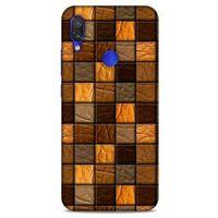 Xiaomi Redmi Note 7 Kılıf Patchwork (32) Soft Silikon Kılıf Turuncu Kahve