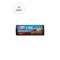 J-400 Jumbo Boy Çöp Torbası 80 x 110 cm 10 Lu Rulo x 20 Paket = 200 Adet (Siyah)