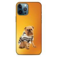 Apple iPhone 12 Pro Max Kılıf Köpek Kıyafetleri (28) Arka Kapak Brüksel Griffonu Hırka