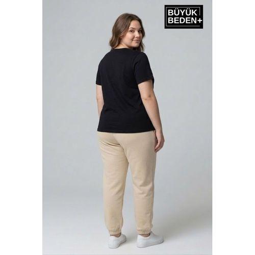 Kadın Büyük Beden Paça Lastikli İki İplik Rahat Kalıp ince Eşofman Altı SPR26BEAK951