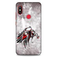 Lopard Xiaomi Mi A2 Lite Uyumlu Kılıf Tattoo's (43) Thin Fit Kılıf Pipolu Kızılderili