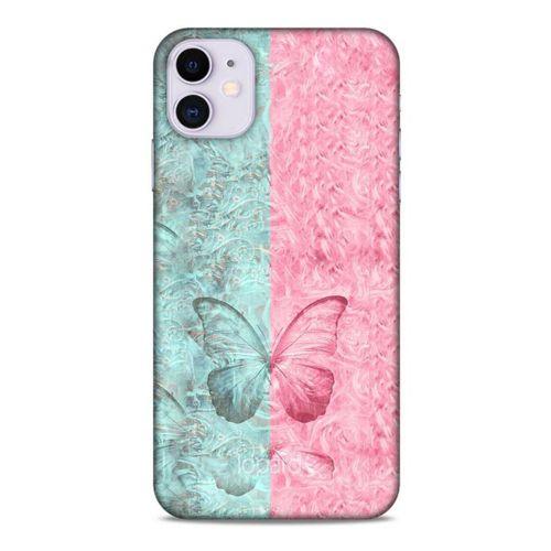 Apple Iphone 11 Kılıf Kelebek Etkisi (30) Silicone Case Turkuaz Pembe