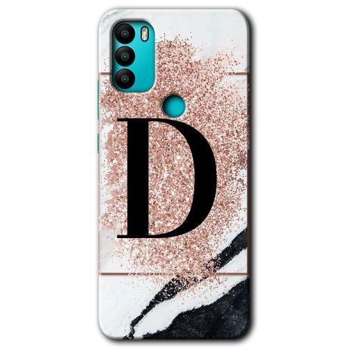 General Mobile GM 21 Plus Kılıf HD Desen Baskılı Arka Kapak - Pembe Mermer Desenli D Harfi