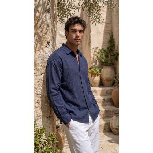 Erkek Armürlü Yarım Oversize Müslin Gömlek