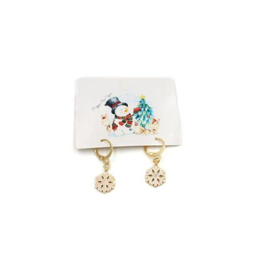 Kar Tanesi Yılbaşı Küpe - Altın