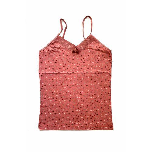 2 Adet Kadın Askılı Desenli Atlet Dantelli Empirme Pamuklu Penye D3-4