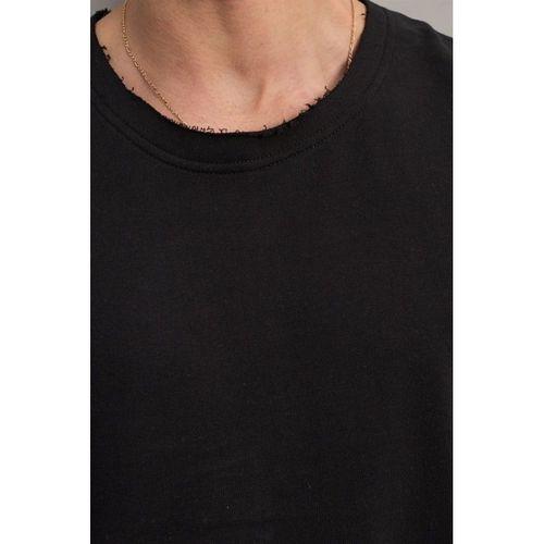Mantius Oversize Bisiklet Yaka Erkek Atlet Kolsuz T-Shirt - Siyah