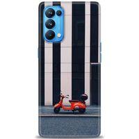 Oppo Reno 5 Pro Kılıf HD Baskılı Kılıf - Kırmızı Motor + Tam Ekran Koruyucu
